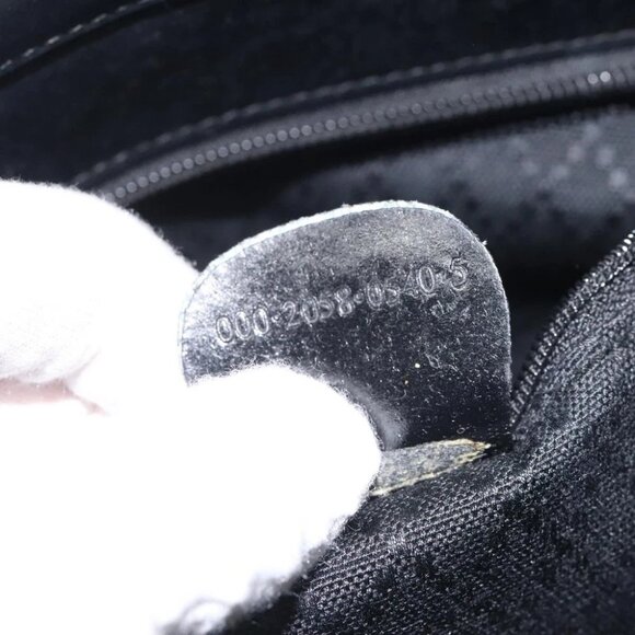 GUCCI Bamboo Hand Bag Nylon Black Silver 000 2058 0540 5 Auth ep9267 - Picture 4 of 15